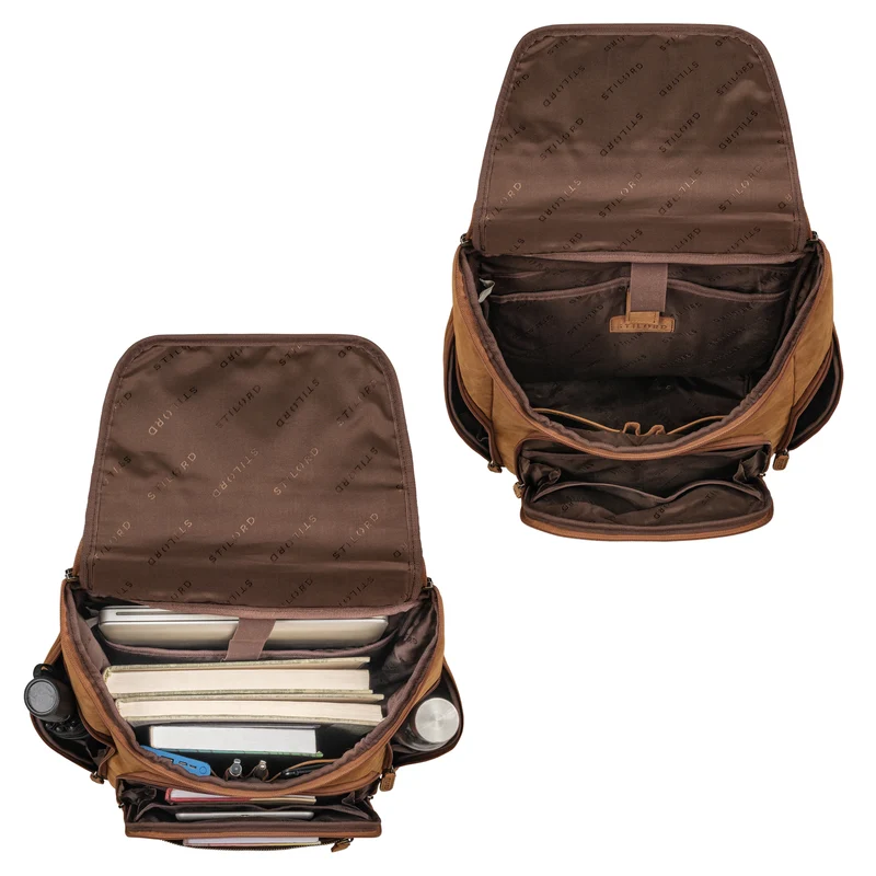 "Reggie" XL Leder Rucksack Herren mit 15 - 17 Zoll Laptop Fach Groß