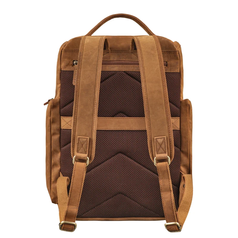 "Reggie" XL Leder Rucksack Herren mit 15 - 17 Zoll Laptop Fach Groß