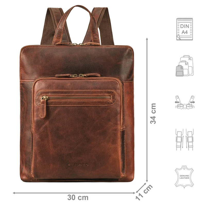 "Shyla" Eleganter Rucksack Damen Leder Vintage