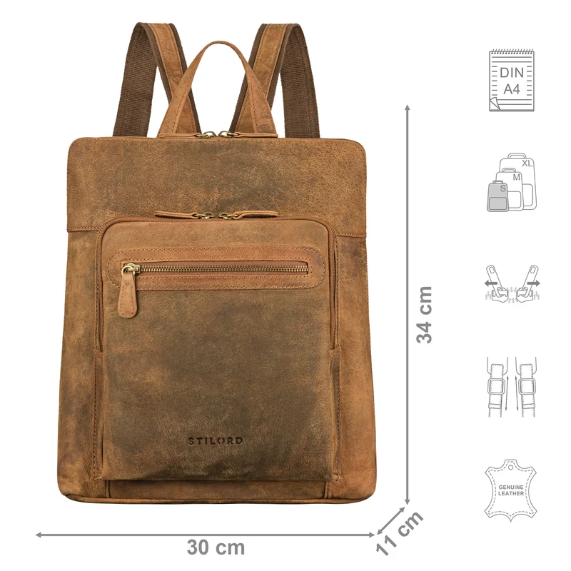 "Shyla" Eleganter Rucksack Damen Leder Vintage