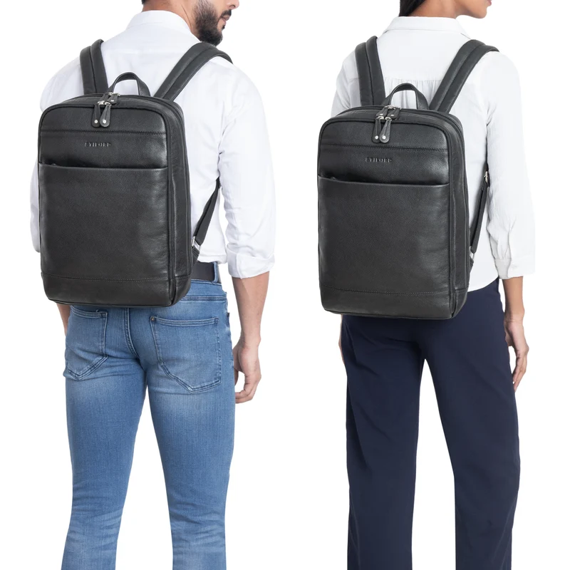 "Leo" Leder Rucksack mit Laptop-Fach 15,6 Zoll und Rückenbelüftung