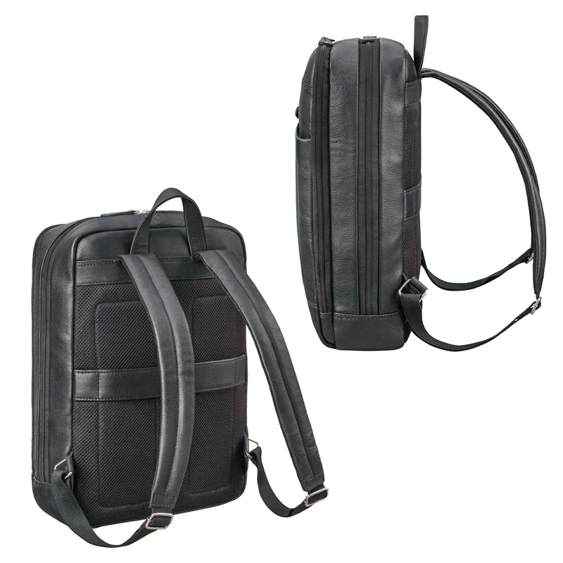 "Leo" Leder Rucksack mit Laptop-Fach 15,6 Zoll und Rückenbelüftung