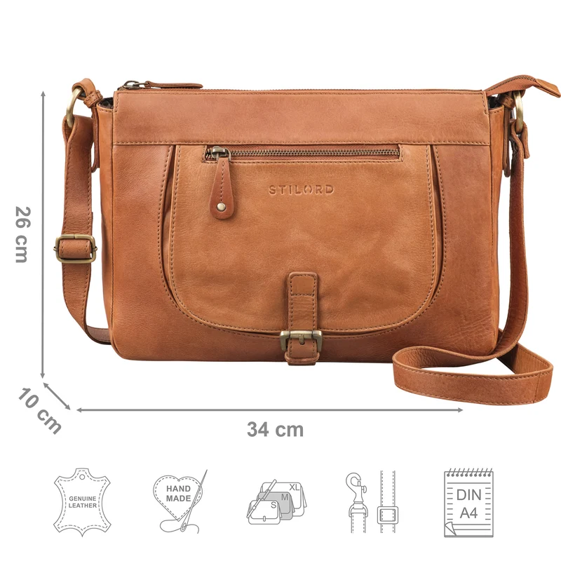 "Odette" Leder Handtasche Damen Umhängetasche
