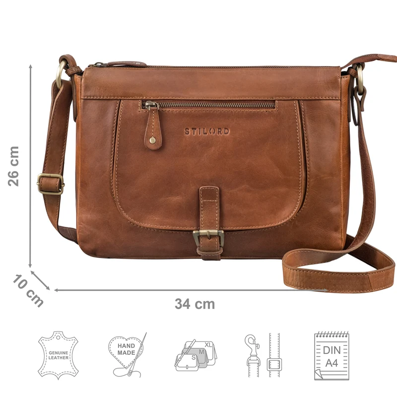 "Odette" Leder Handtasche Damen Umhängetasche
