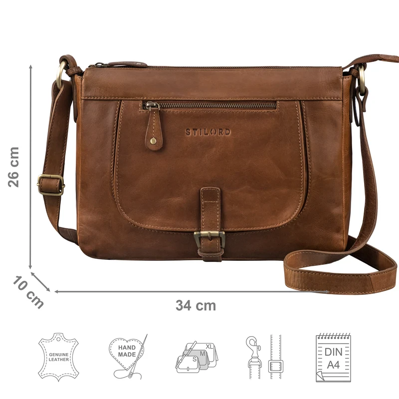 "Odette" Leder Handtasche Damen Umhängetasche