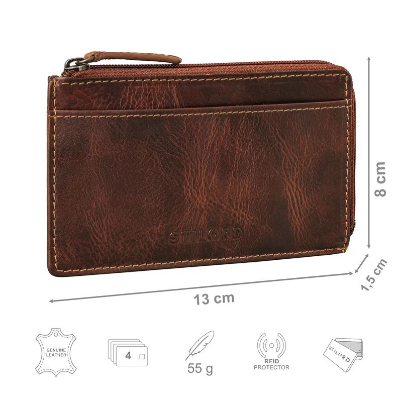 "Ano" 2 in 1 Leder Schlüsseltasche mit 6 Kartenfächern Münzfach