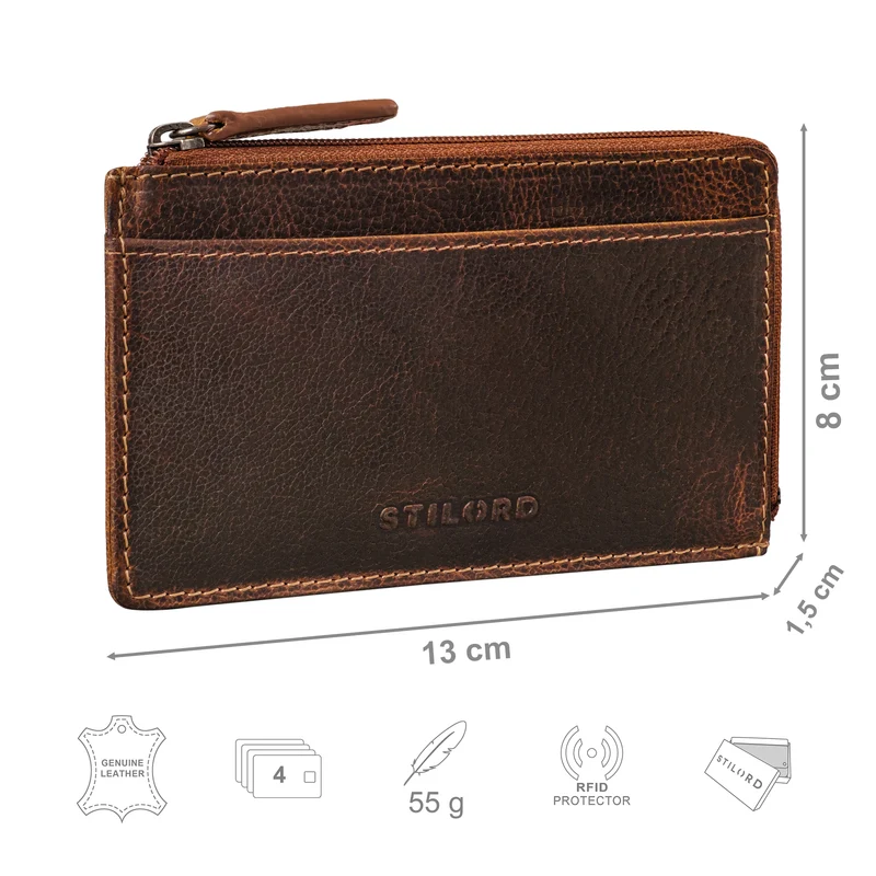 "Ano" 2 in 1 Leder Schlüsseltasche mit 6 Kartenfächern Münzfach