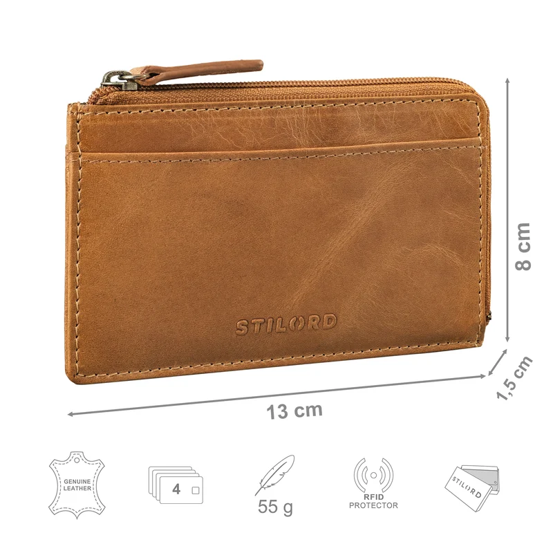 "Ano" 2 in 1 Leder Schlüsseltasche mit 6 Kartenfächern Münzfach