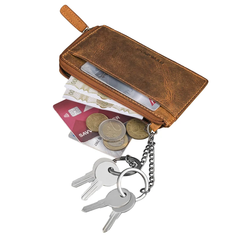 "Ano" 2 in 1 Leder Schlüsseltasche mit 6 Kartenfächern Münzfach