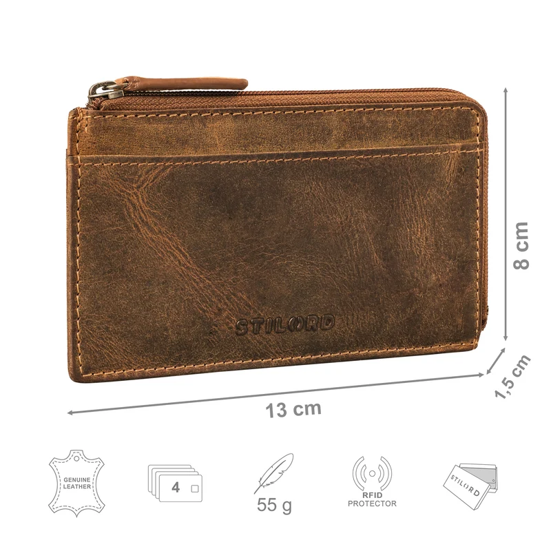"Ano" 2 in 1 Leder Schlüsseltasche mit 6 Kartenfächern Münzfach