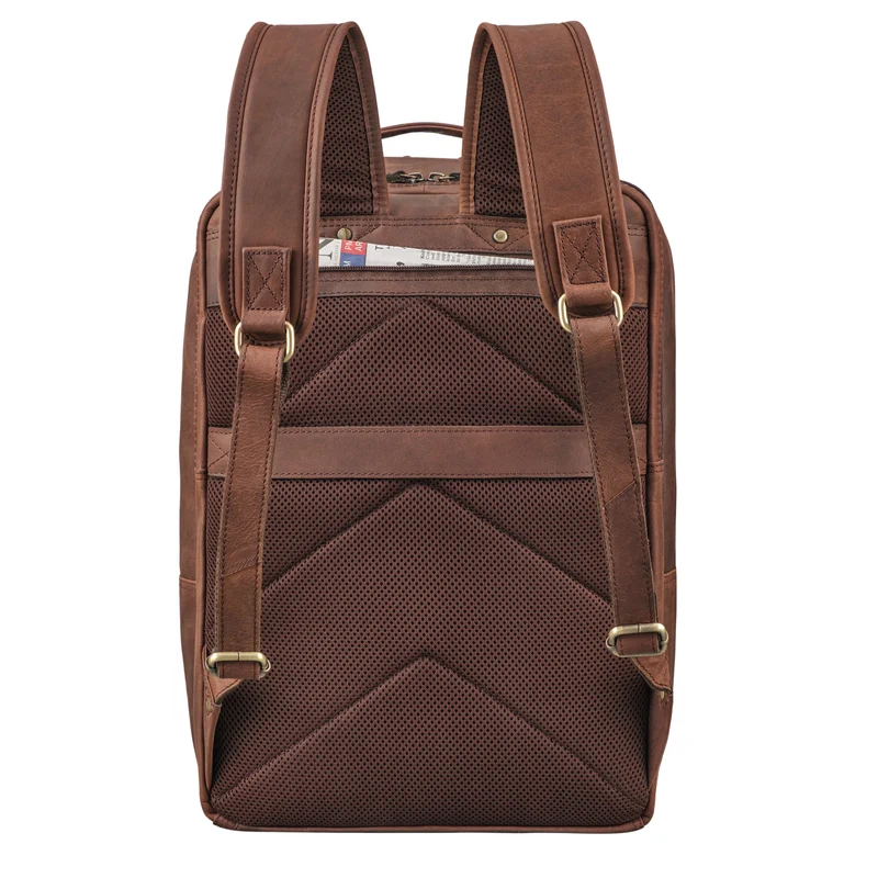 "Daryl" XL Rucksack Herren Leder 16 Zoll mit Trolley Halterung