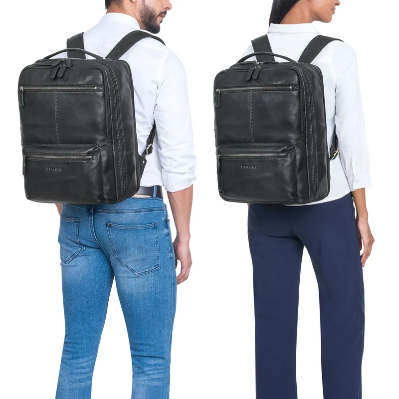 "Daryl" XL Rucksack Herren Leder 16 Zoll mit Trolley Halterung