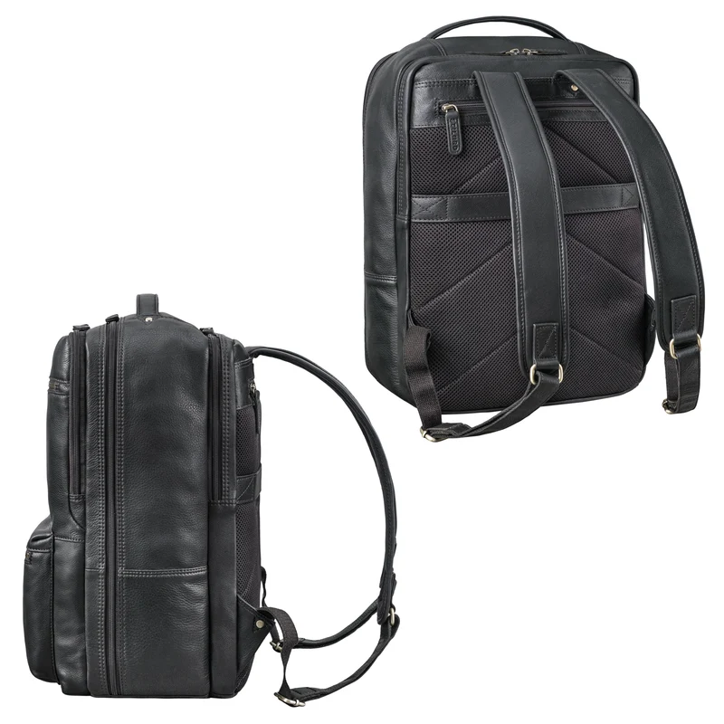 "Daryl" XL Rucksack Herren Leder 16 Zoll mit Trolley Halterung