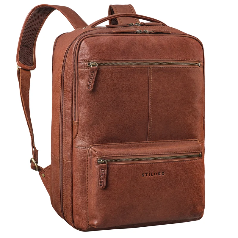 "Daryl" XL Rucksack Herren Leder 16 Zoll mit Trolley Halterung