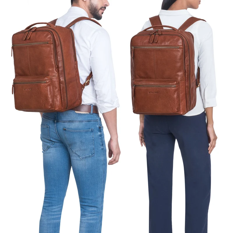"Daryl" XL Rucksack Herren Leder 16 Zoll mit Trolley Halterung