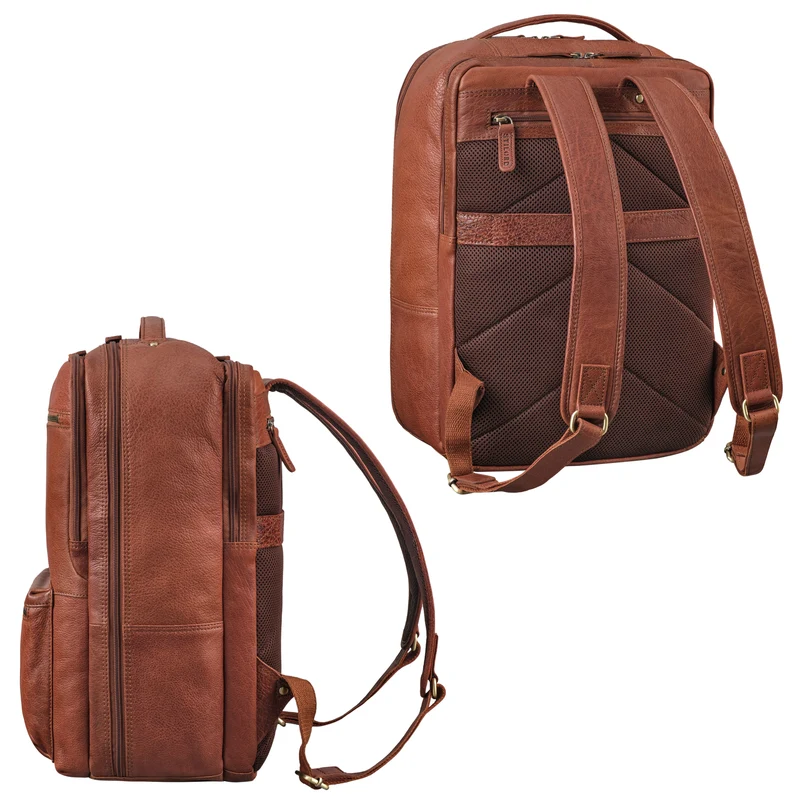 "Daryl" XL Rucksack Herren Leder 16 Zoll mit Trolley Halterung