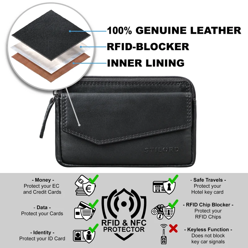 "Cruz" Vintage Geldbörse mit Schlüsselfach Schlüsseltasche Leder RFID