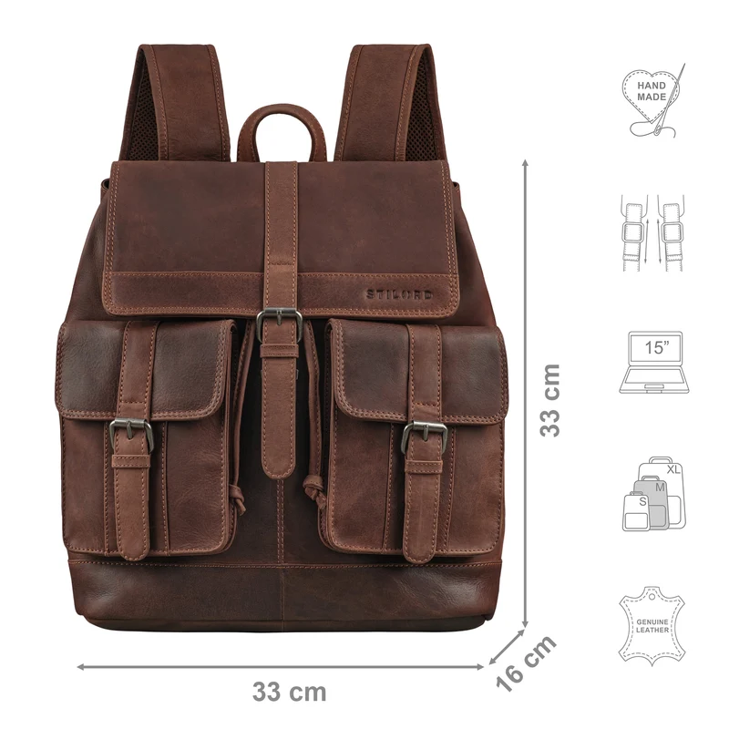 "Dreamer" Vintage Leder Rucksack Herren Damen Groß