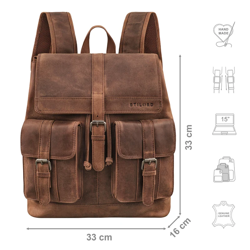 "Dreamer" Vintage Leder Rucksack Herren Damen Groß