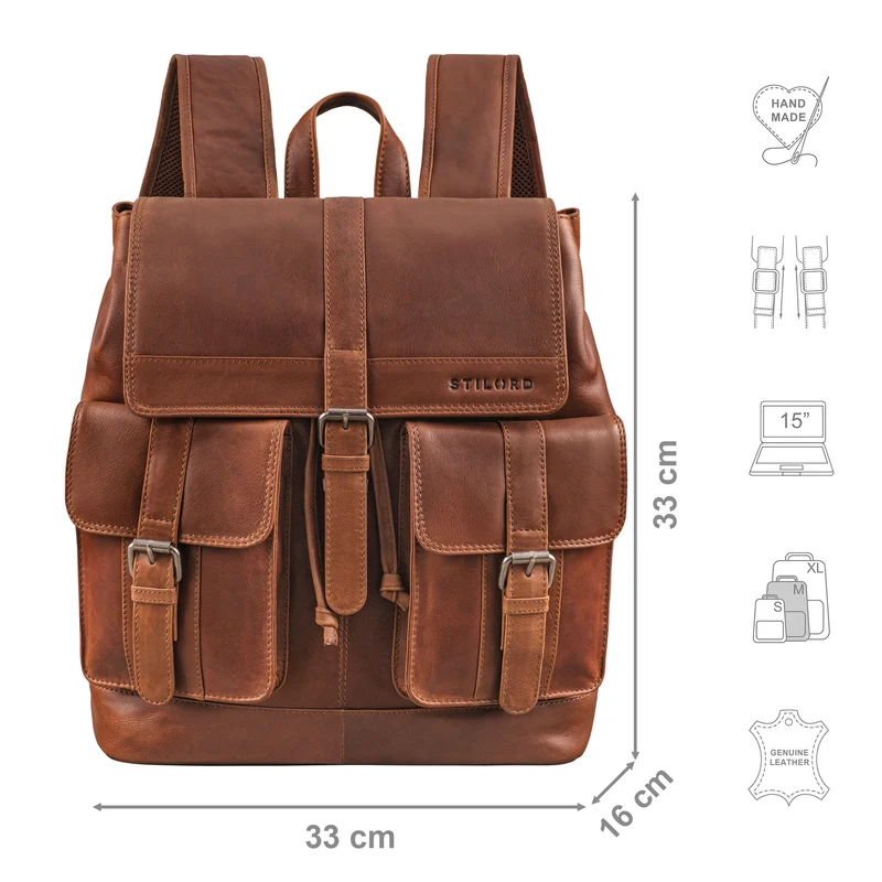 "Dreamer" Vintage Leder Rucksack Herren Damen Groß