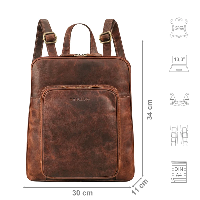 "Marlow" Vintage Leder-Rucksack Damen Herren