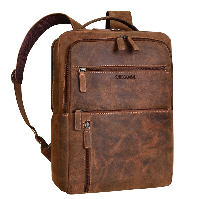 "Brad" Business Leder Laptoprucksack 15,6 Zoll Herren und Damen Groß