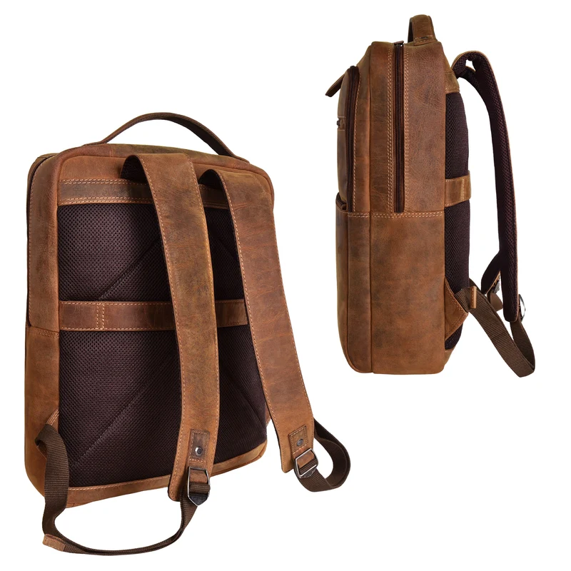 "Brad" Business Leder Laptoprucksack 15,6 Zoll Herren und Damen Groß
