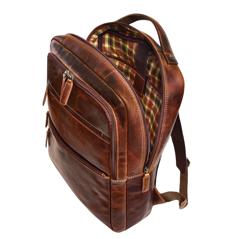 "Brad" Business Leder Laptoprucksack 15,6 Zoll Herren und Damen Groß