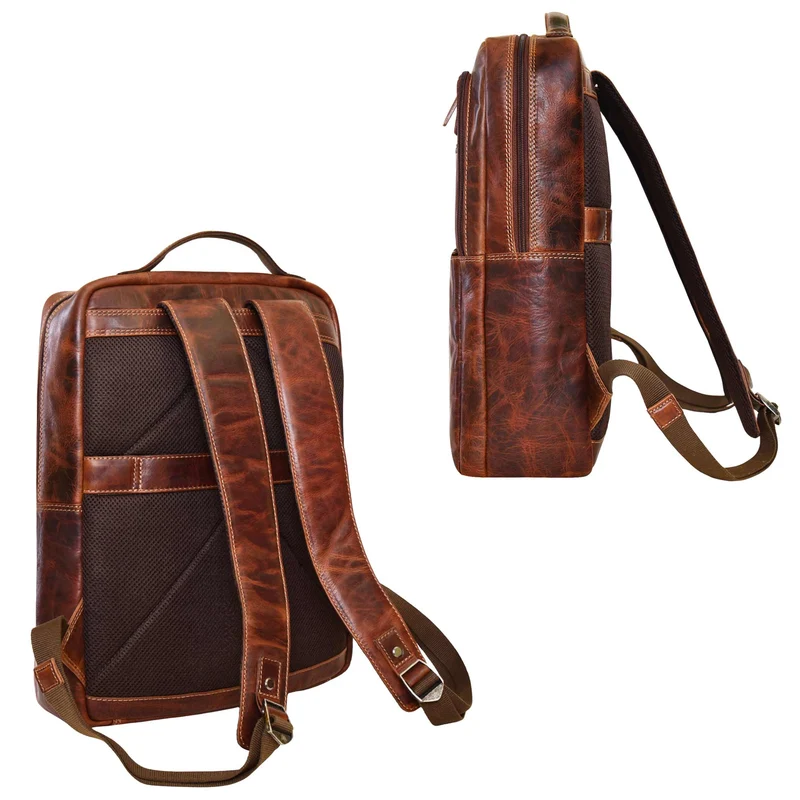 "Brad" Business Leder Laptoprucksack 15,6 Zoll Herren und Damen Groß