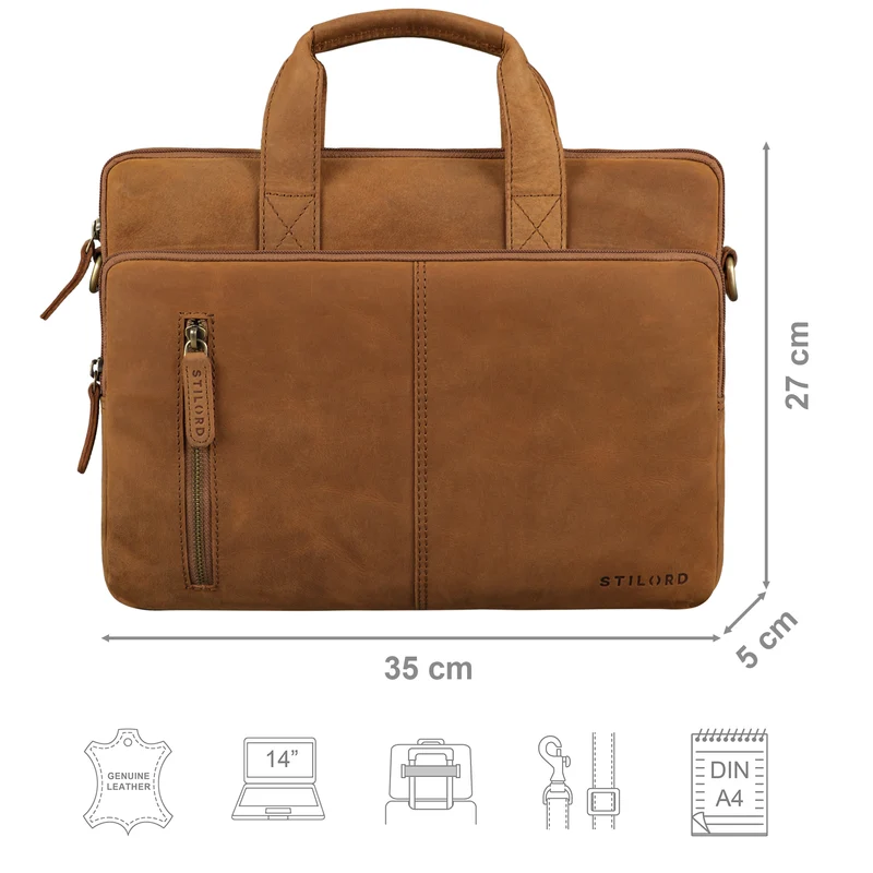 "Raihn" Leder Umhängetasche Herren 13.3 - 14 Zoll