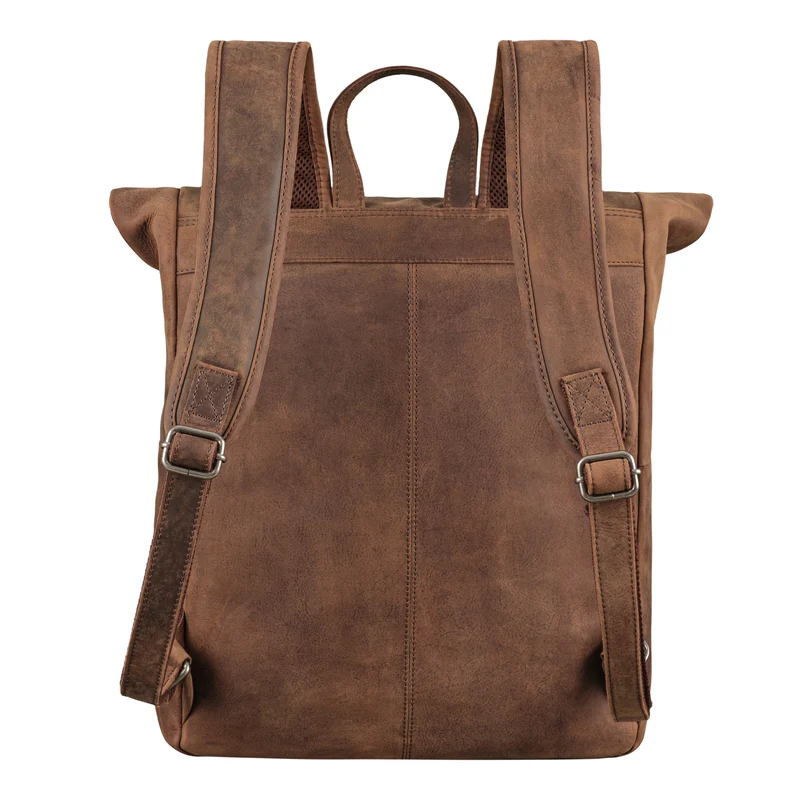 "Herakles" XL Leder Rolltop Rucksack 17 Zoll