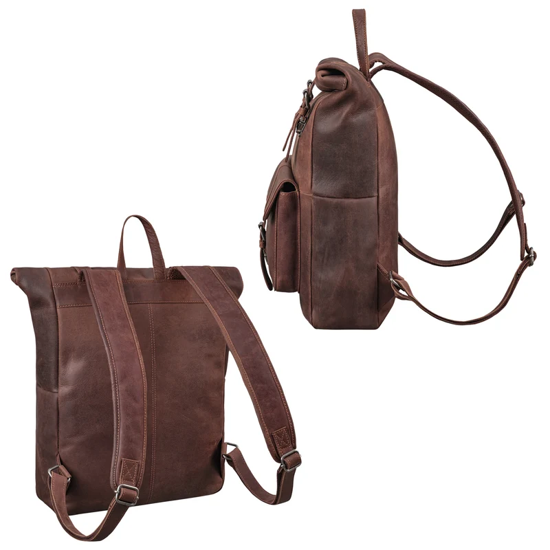 "Herakles" XL Leder Rolltop Rucksack 17 Zoll