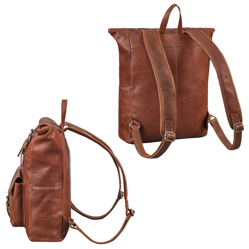 "Herakles" XL Leder Rolltop Rucksack 17 Zoll