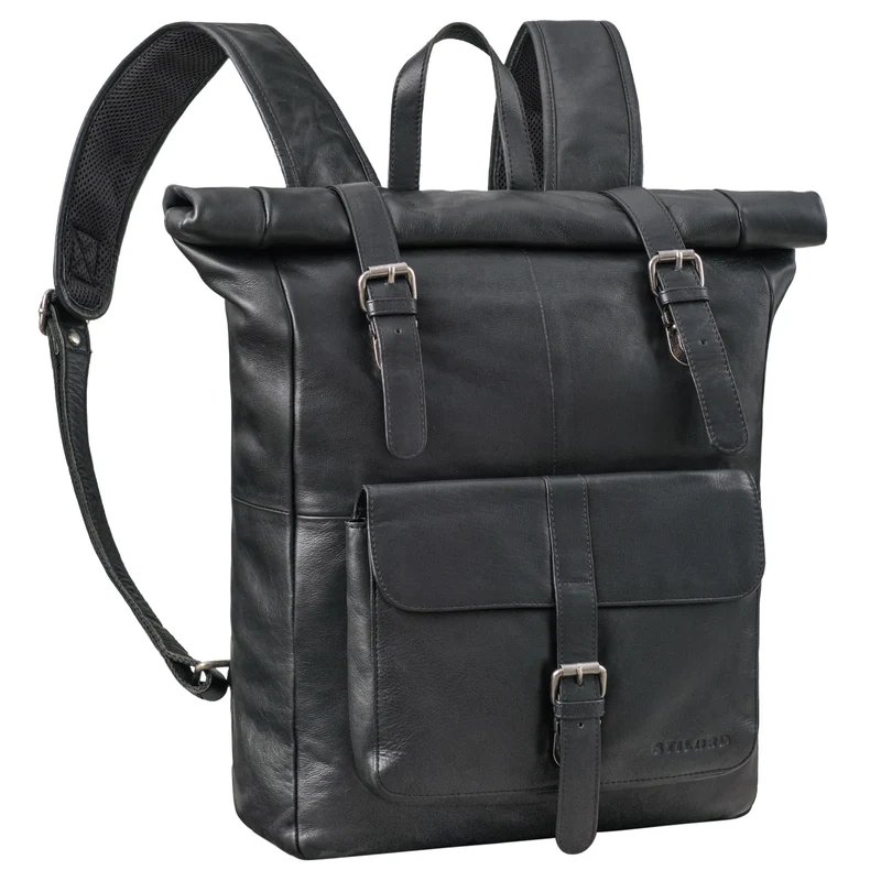 "Herakles" XL Leder Rolltop Rucksack 17 Zoll
