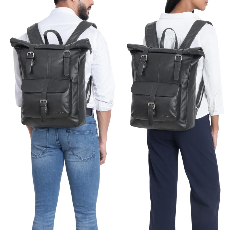 "Herakles" XL Leder Rolltop Rucksack 17 Zoll