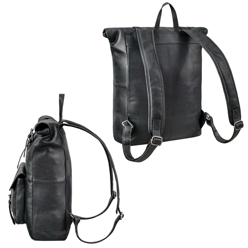 "Herakles" XL Leder Rolltop Rucksack 17 Zoll