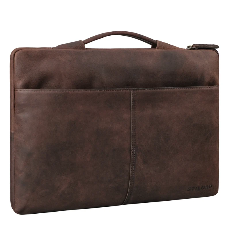 "Kit" Laptop Tasche 15.6 Zoll Leder Herren Laptophülle