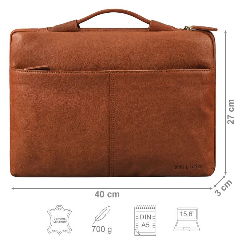 "Kit" Laptop Tasche 15.6 Zoll Leder Herren Laptophülle