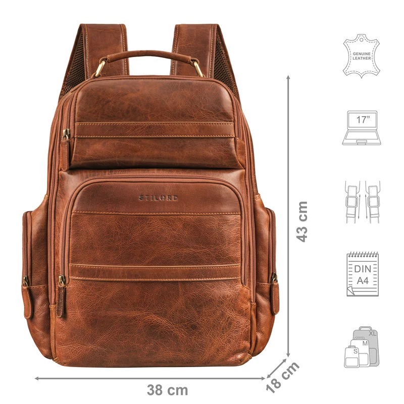 "Manon" Großer Rucksack Leder XL