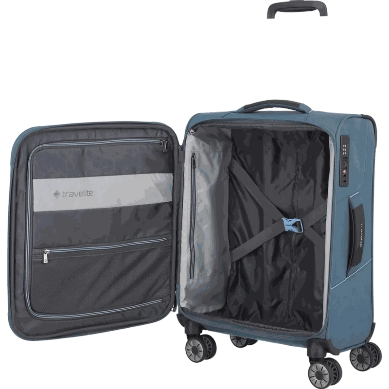 Travelite Skaii 4-Rollen Kabinentrolley S 55 cm -Panoramablau