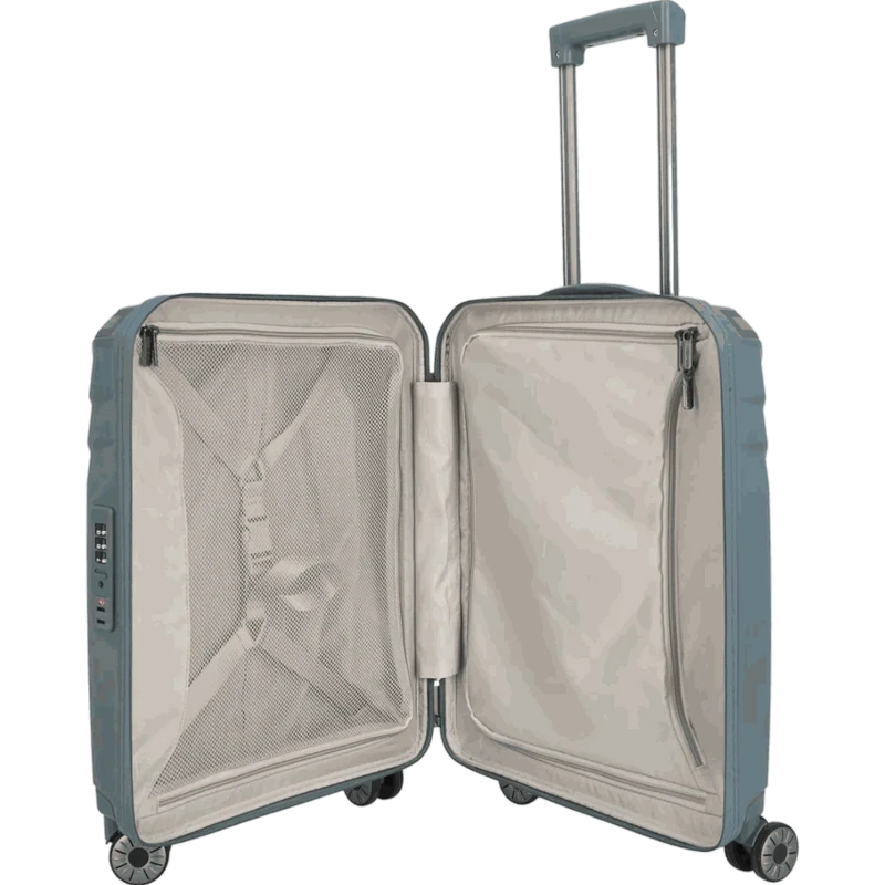 Travelite Elvaa 4-Rollen-Bordtrolley S 55 cm -Blaugrau