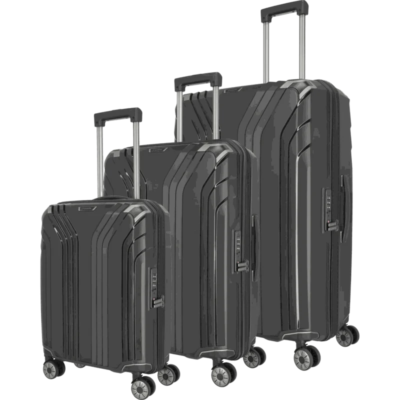 Travelite Elvaa 4-Rollen Kofferset 3tlg. L/M/S -Schwarz