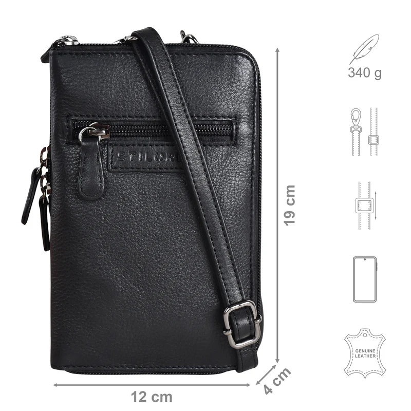 "Peter" 2-in-1 Leder Brustbeutel Handytasche für Herren & Damen