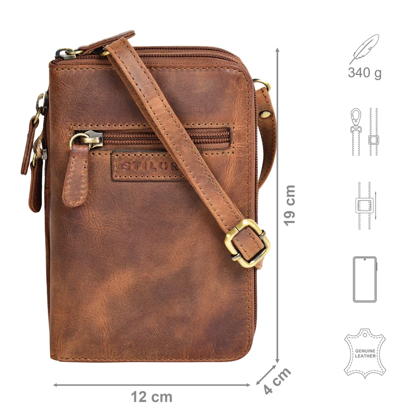 "Peter" 2-in-1 Leder Brustbeutel Handytasche für Herren & Damen