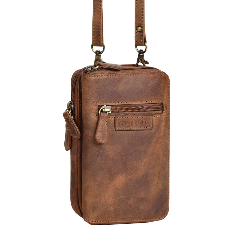 "Peter" 2-in-1 Leder Brustbeutel Handytasche für Herren & Damen