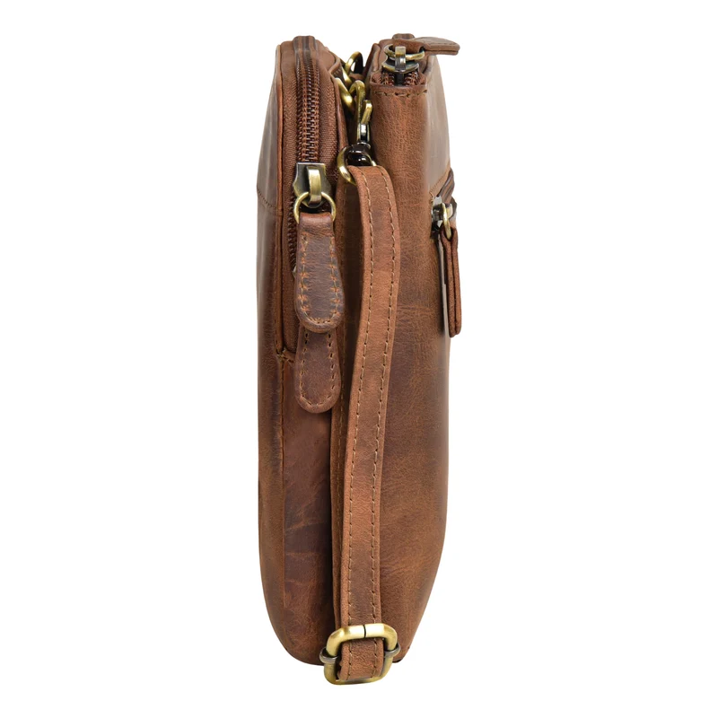 "Peter" 2-in-1 Leder Brustbeutel Handytasche für Herren & Damen