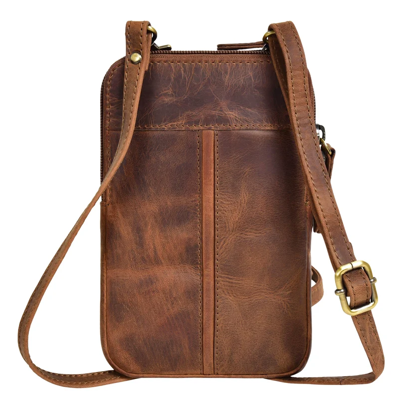 "Peter" 2-in-1 Leder Brustbeutel Handytasche für Herren & Damen