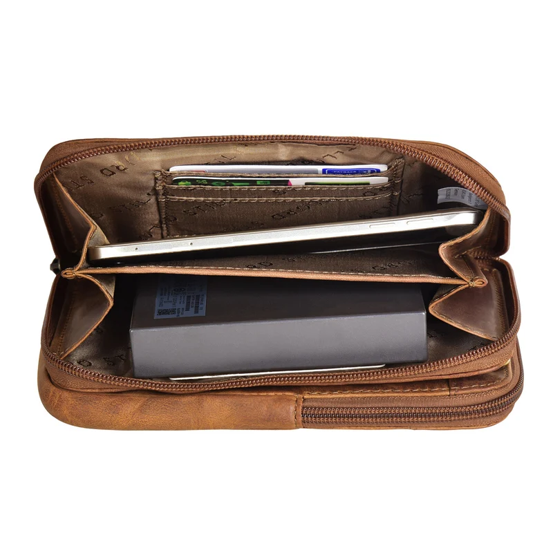 "Peter" 2-in-1 Leder Brustbeutel Handytasche für Herren & Damen
