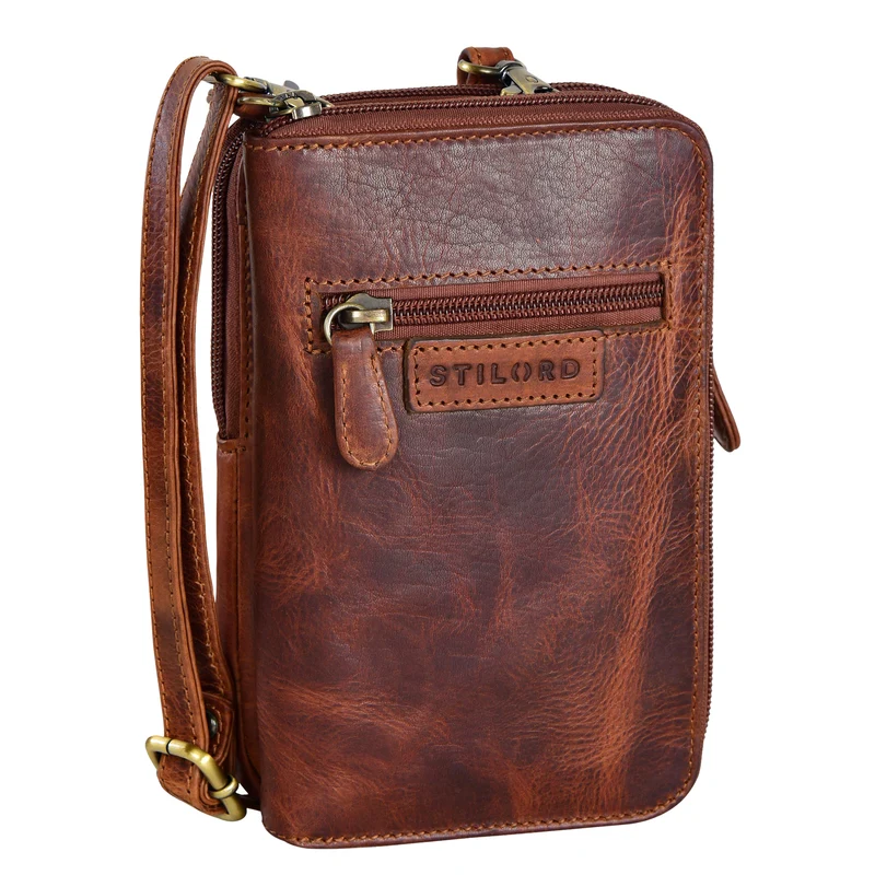 "Peter" 2-in-1 Leder Brustbeutel Handytasche für Herren & Damen