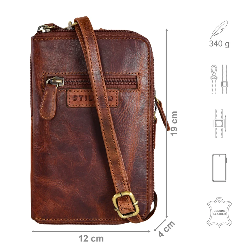 "Peter" 2-in-1 Leder Brustbeutel Handytasche für Herren & Damen